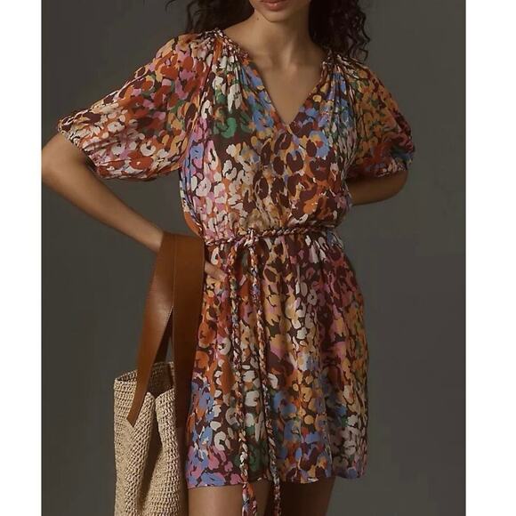 Velvet by Graham & Spencer Gracie Mini Dress Size L Wine Casual Anthropologie - Picture 6 of 15